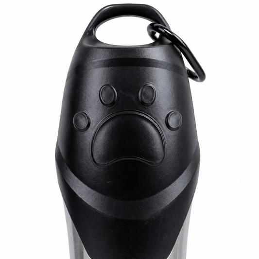 stainless steel dog water bottle grey