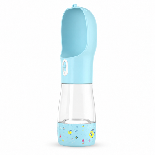 pet travel feeder bottle blue