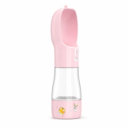 pet travel feeder bottles pink